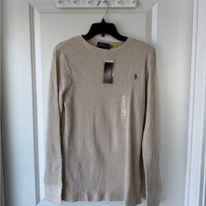 NWT Polo by Ralph Lauren Men's Beige Long Sleeve Shirt Size L